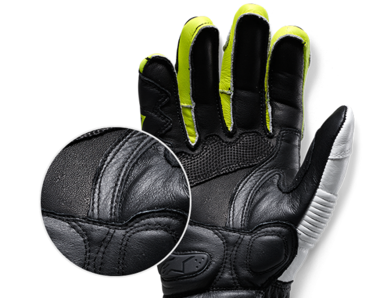 Motorcycle gear, gloves, strong stitching