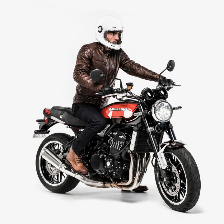 Motorcycle gear, style rider, cafe racer