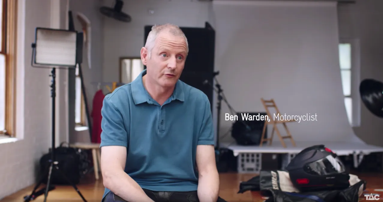 Video of motorcyclist Ben Warden's story